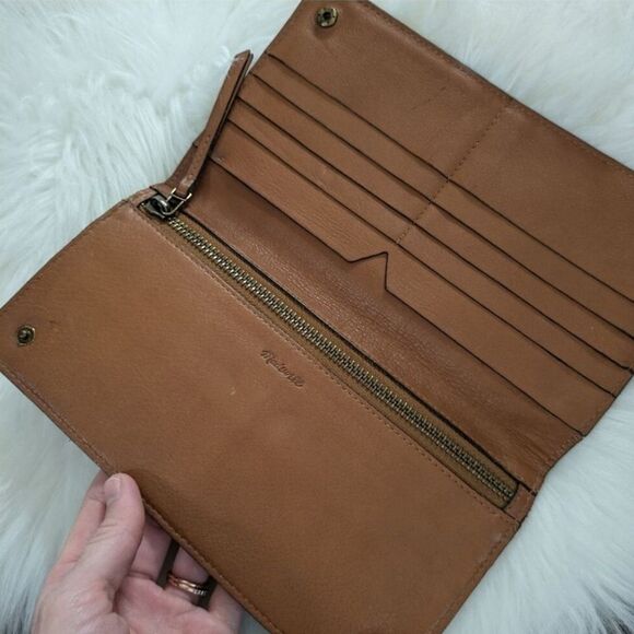 Madewell Brown Leather Wallet Clutch Elegant Tan - Picture 4 of 5
